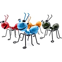 YiYa Hormiga de Metal un Grupo de 4 Insectos Lindos Coloridos para Colgar Arte de la Pared decoración de césped de…